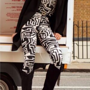 H&M X Richard Allan Collab-Geometric Black and White Women's Pants